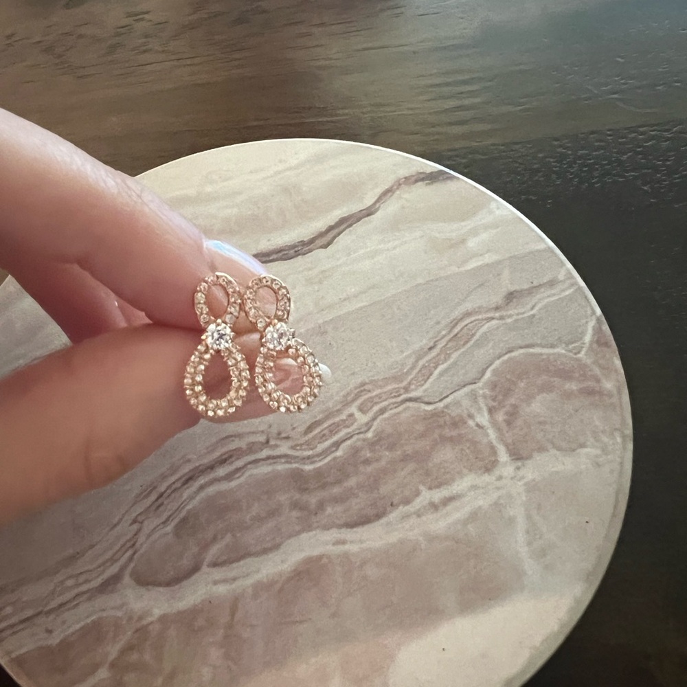 New Authentic Swarovski Infinity Mini Pierced Ear… - image 1